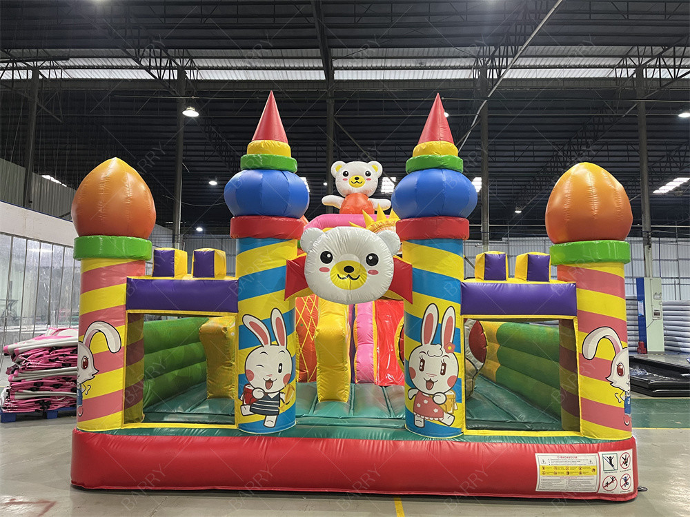 Zoo Animal Serious Bear Rabbit Small Kids Bouncy Castle Theme Park Fun City For Children