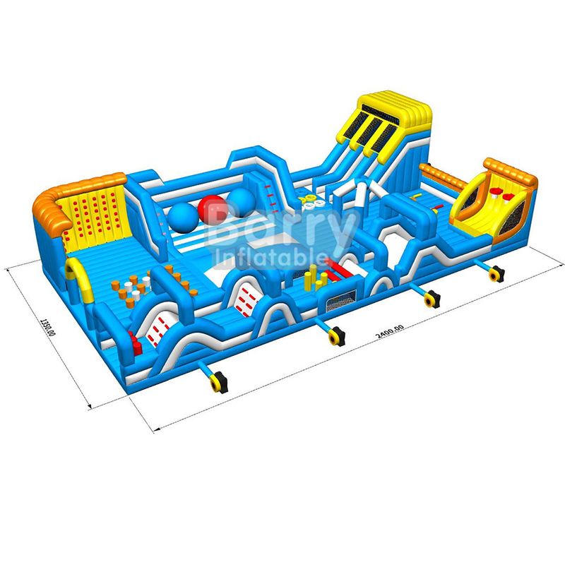 Adult Kids Theme Park Inflatable Playground Indoor Big Bounce House With Slide Obstacle Course