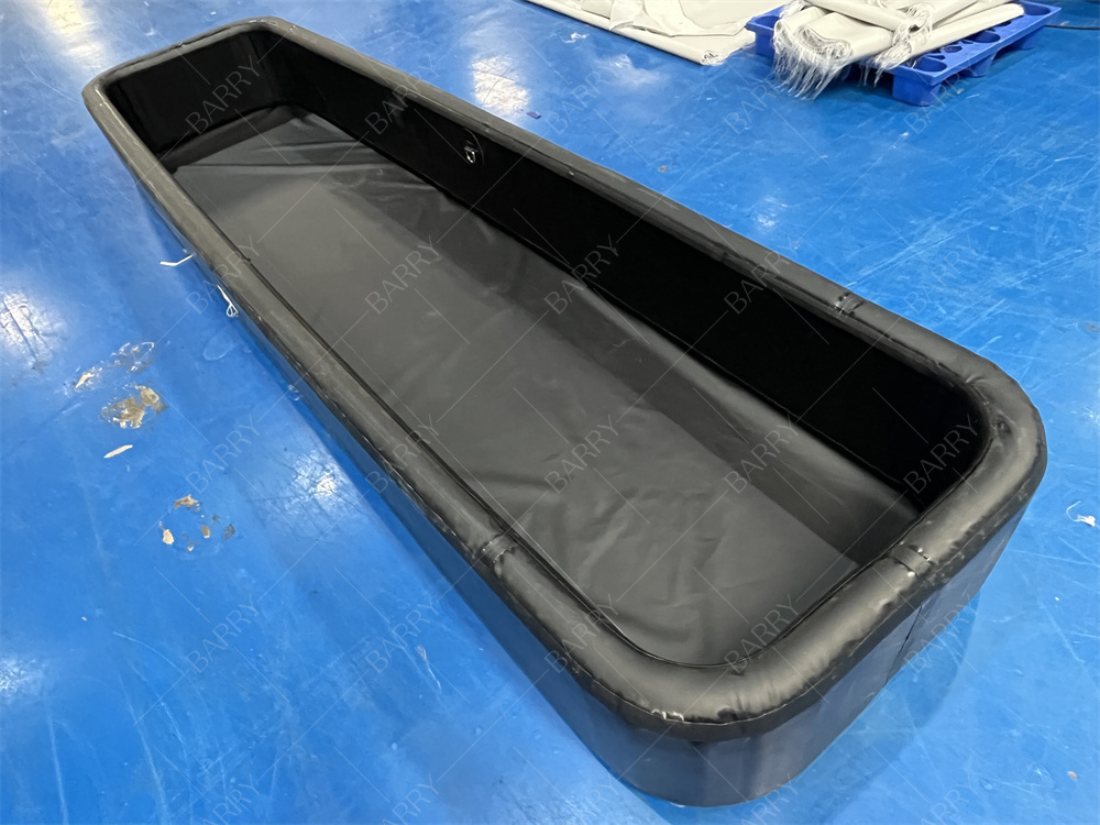 Black Rectangle Inflatable Drop Stitch Pool Multiple Air Technology Outdoor Inflatable Pool Customization