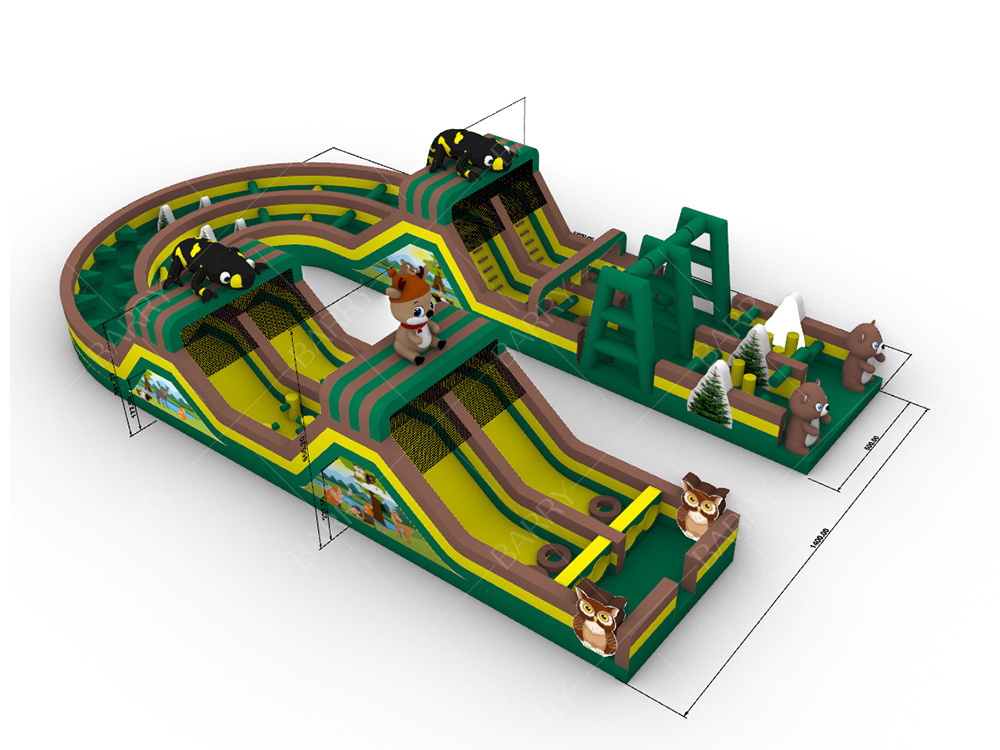 Giant Inflatable Jumping Bouncer Slide Obstacle Course Inflatable Game Obstacle Trampoline Park for Kids and Adults