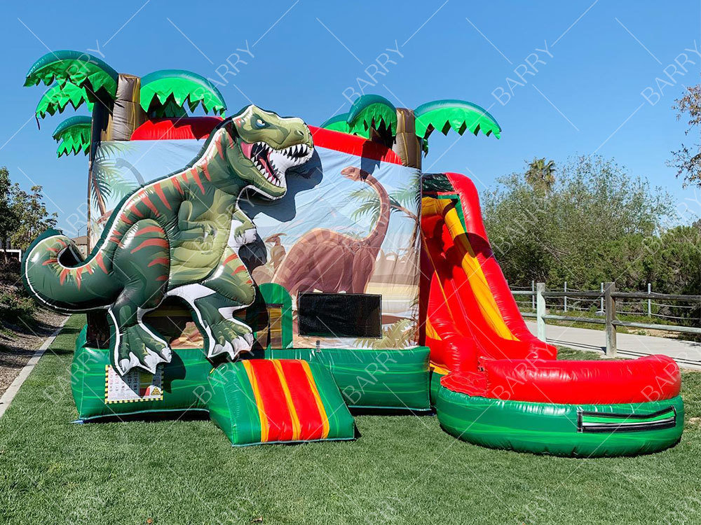 Kids Dinosaur Bounce House with Slide Castillos Inflables Dino Bouncy Castle Slide with Blower