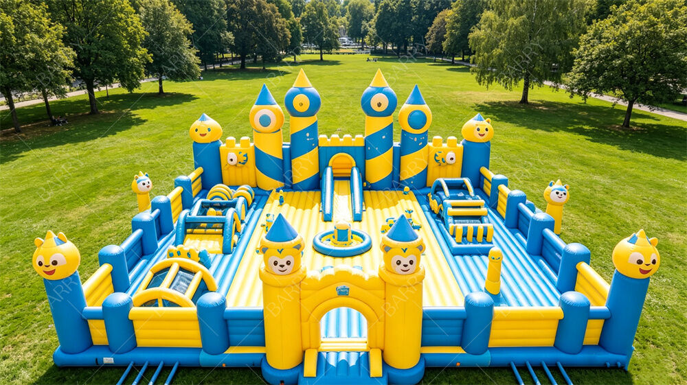 Inflatable Bounce House Combo | Giant Kids Playground with Slide, Obstacle Course & Jumping Area | Commercial PVC for Party Rentals, Schools & Festivals