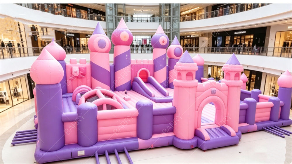 Giant Pastel Princess Castle Inflatable Playground | Multi-Activity Bounce House with Slides & Obstacles | Commercial PVC for Indoor Malls & Themed Events
