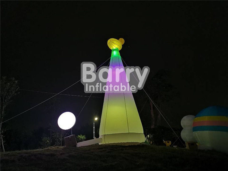 Amusement Park Custom Made Inflatable Giraffe Lighthouse For Party Decoration