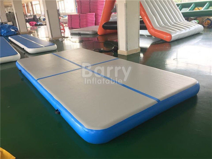 Blue Inflatable Air Track Gymnastics Mat , Double Wall Fabric Air Trak Mat For Gym