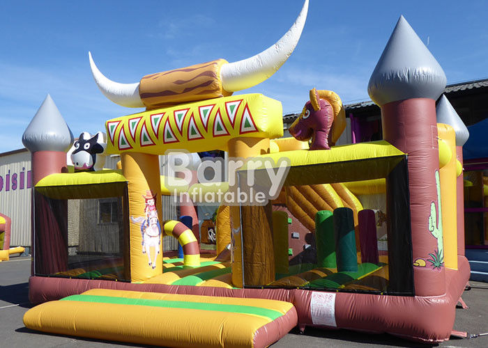 Kids Clearance Western Theme House Inflatable Toddler Playground With Slide