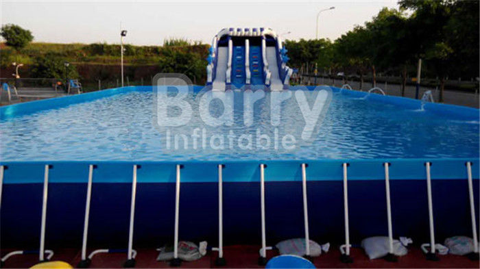 Outdoor Durable 0.9mm PVC Tarpaulin Metal Frame Swimming Pool For Water Park