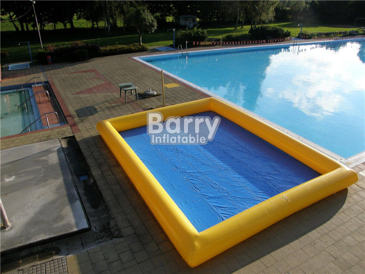 Custom Made 0.9mm PVC Inflatable Swimming Pool Air Sealed Blue Rectangle