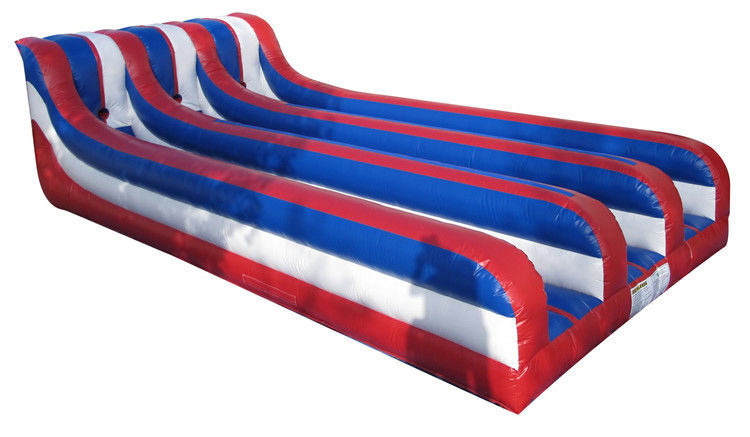 Durable 3 Lane Inflatable Bungee Run Race Game Can With IPS Battle Light