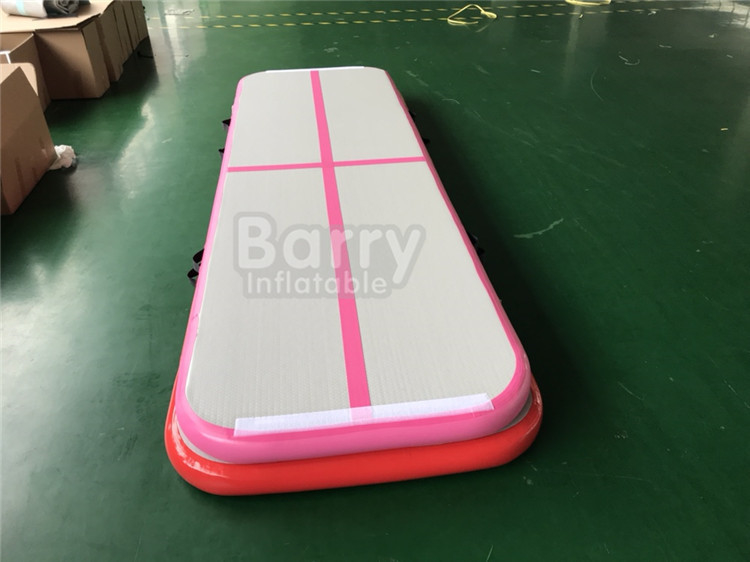 10m 6m 12m 3m Airtight Inflatable Air Track For Gym Pink And Blue Color