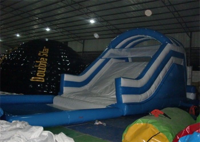 0.55mm PVC Blue Mini Children Commercial Inflatable Slide With Pool EN14960
