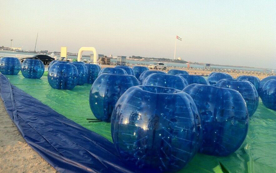 EN14960 Blue Giant Hamster Ball Inflatable Body Ball Soccer For Commercial
