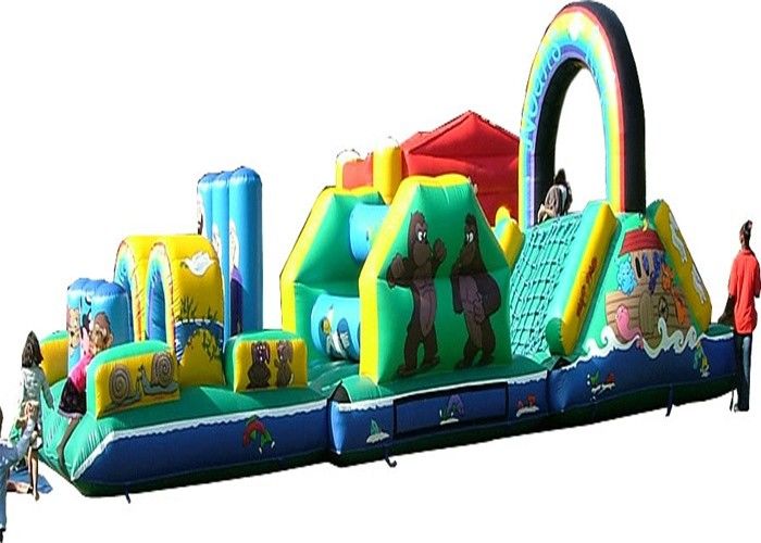 ODM Cartoon Inflatable Obstacle Course , Vertical Rush Obstacle Course Inflatables