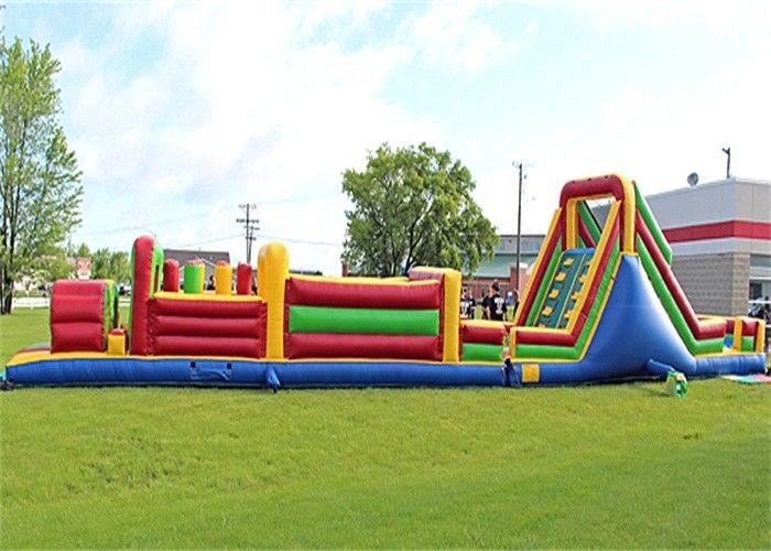 Plato PVC Tarpaulin Giant Inflatable Train Obstacle Course For Grassland