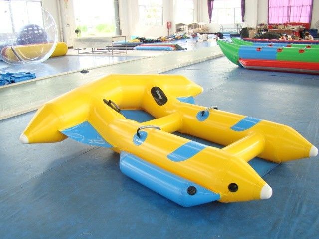 Cool Inflatable Water Toys , Yellow And PVC Tarpaulin Inflatable Flying Fish