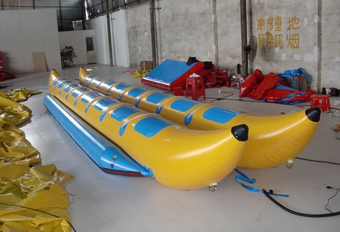 Double Lane Inflatable Flying Fish Boat , PVC Tarpaulin Inflatable Banana Boat for Water Sport Game