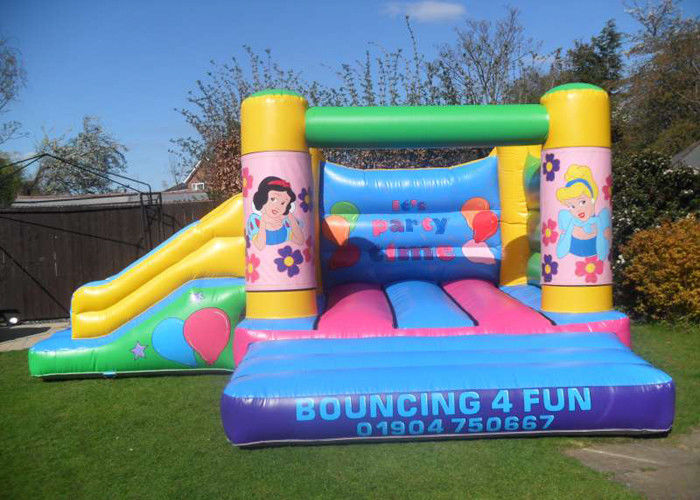 Lovely Snow White Princess Moon Bounce Slide Combo With 0.55mm PVC