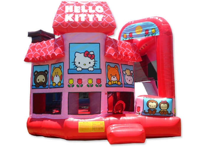 Multi - Function Commercial Hello Kitty Inflatable Bounce House Combo Rentals