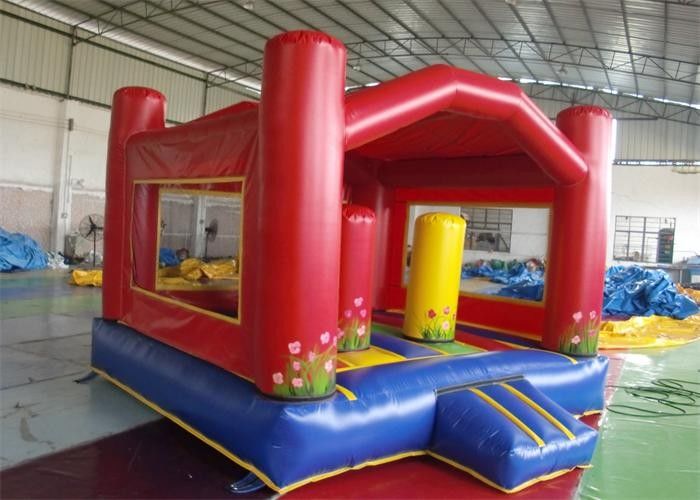 ODM Red Outdoor Games Inflatable Blow Up House Bouncer With Raincover