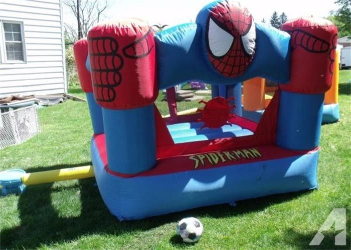 Mini Spiderman Inflatable Bouncer , Plato PVC Tarpaulin Children Jumping Castle