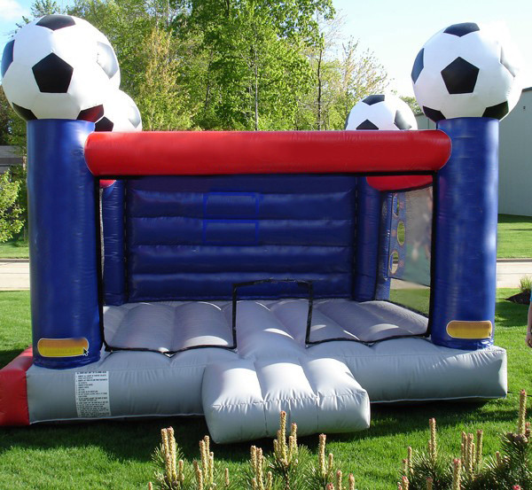 Kids Sport Game Soccer Blow Up Bounce Houses With Safety Net