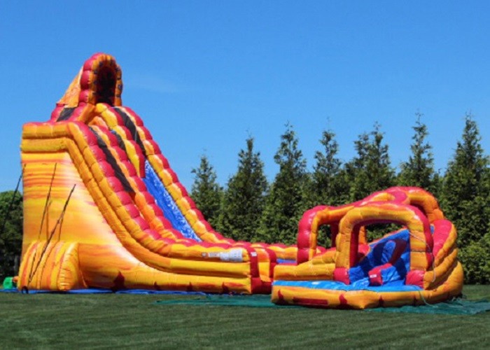 Cool Largest Blow Up Water Slides Dash N Splash Fire Inflatable Qater Slide