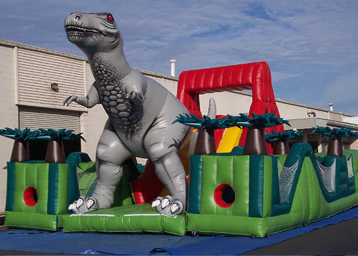 Amazing Jurassic Survivor Dinosaur Inflatable Obstacle Course , Toddler