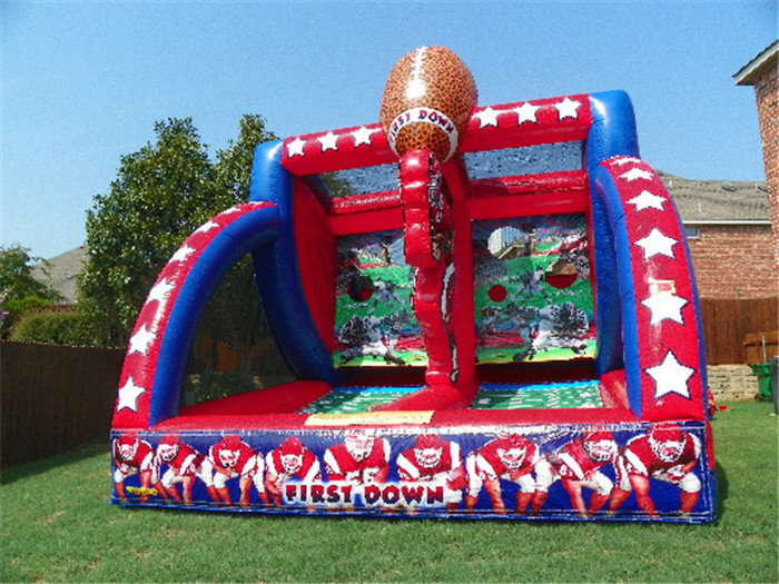Pvc Inflatable Sports Games Carnival First Down Football Toss Game For
