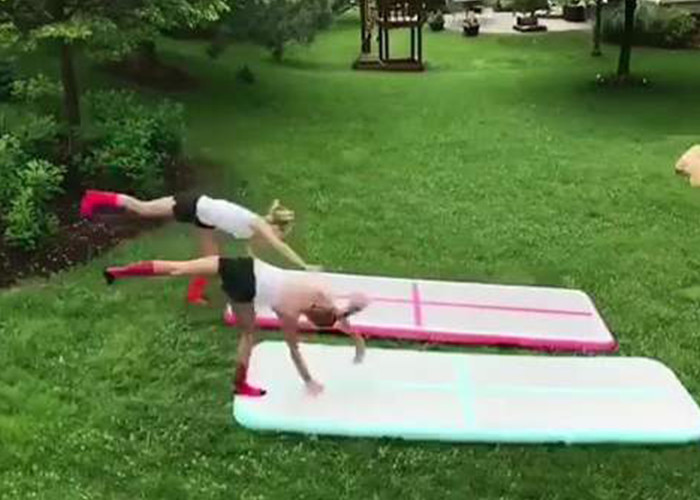 Light And Easy Install Inflatable Bounce Yoga Gymnastics Mat With