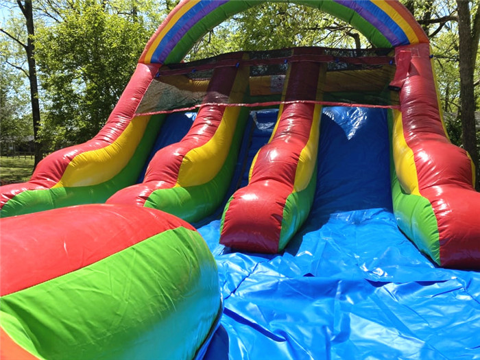 12' Tall Kids Backyard Double Inflatable Water Slide Slip ...