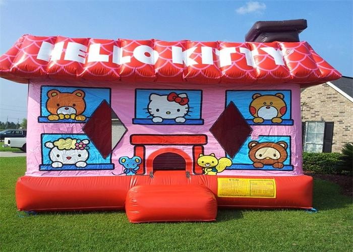 Cute Red Inflatable Bouncer , Hello Kitty Inflatable Bouncer For Kid Playing