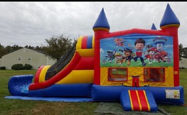 Safety Cartoon 3 in 1 Combo Personalized Jumping Castle With Slide
