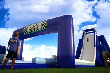 Custom  Inflatable Blue Or Red Inflatable Water Slide For Adult