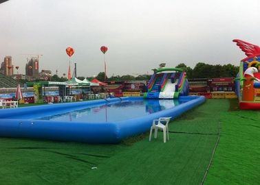Blue Large Inflatable Kids Swimming Pool With Slide For Inground Pools