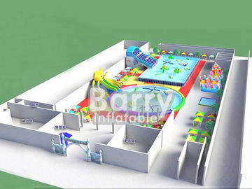 Pool slide inflatable water park  , funny inflatable park designed for kids