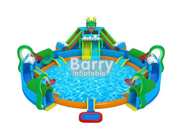 30 * 20 M Hawaii Themed Mini Inflatable Water Park With Big Swimming Pool