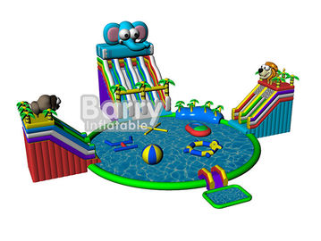 Summer kids play park games , elephant inflatable water park with CE,EN14960