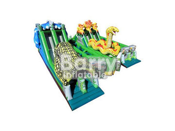 Big Snake shaped Inflatable Obstacle Course Commercial Grade For Big Event