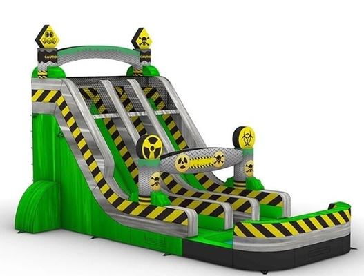 Tarpaulin Jungle Bouncy Castle With Slide Combo Slide Bounce House