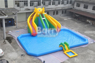 Mobile Large Commercial Inflatable Water Park With Elephant Slide Design Build