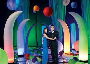 Customized All Size Wedding Inflatable Advertising Products / Inflatable Pillar With Led Light