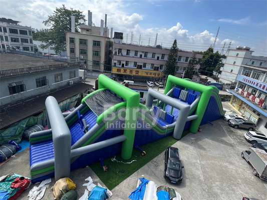 Commercial PVC Crash Course Inflatable Obstacle Course Race  Inflatable 5k 2024 With Air Blower And Repair Kits