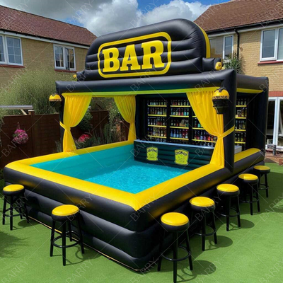 Factory Customized High Quality Outdoor Leisure And Entertainment Inflatable Pool Bar With Tent