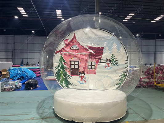 3m Night Club Decoration Christmas Clear Snow Globe Tent Inflatable Santa House Santa Grotto Oxford Chirstmas Bubble Tent