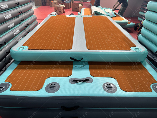2.4×1.8x0.15m Dropstitch Inflatable Boat Jet Ski Dock Water Floating Swimming Mat Island