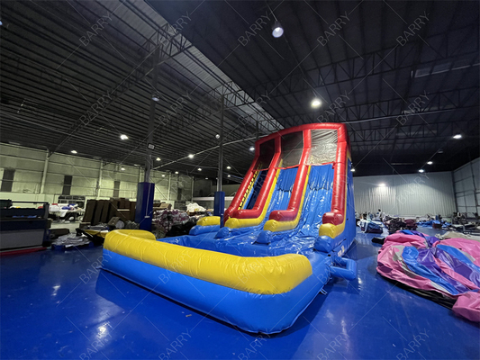 10.5x5.4x6.6m Commercial Double Lane Giant Inflatable Waterslide Jumper Bouncing Moon Bounce Water Slides For Adult Pool