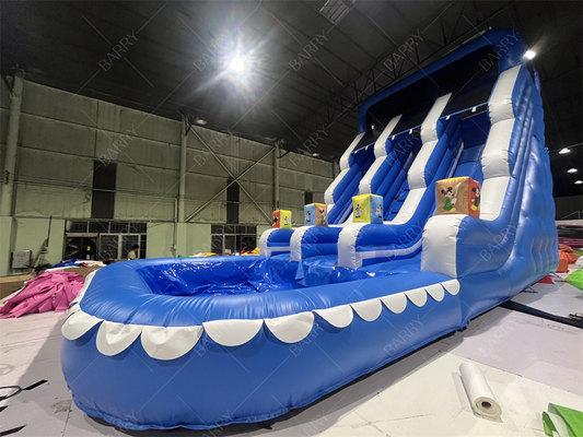 Amusement Park  Outdoor Garden Big Kid Inflatable Double Water Slides For Teenagers Backyard
