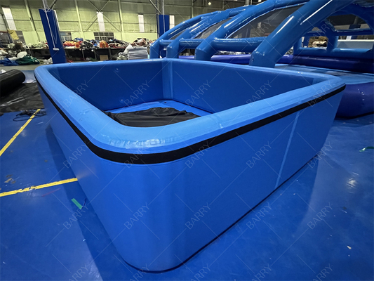 Dark Blue Ice Bath Tub Custom Pvc Drop Stitch Inflatable Pool With Cover For Kids