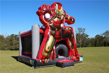 Waterproof 0.55mm PVC Inflatable Iron Man Jumping Castle 5 x 4 x 5m Customized