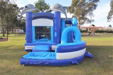 Commercial Kids Inflatable Water Wet Dry Combo Bouncer Castle With Pool With Logo Printing